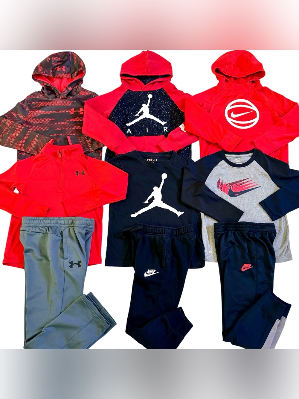 NIKE & UNDER ARMOUR SIZE SMALL 7/8 TOPS, HOODIES & JOGGERS CLOTHING BUNDLE!